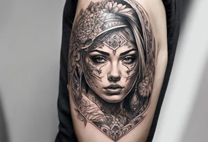 tattoo that fills entire length from shoulder to fingers that symbolizes pain tattoo idea