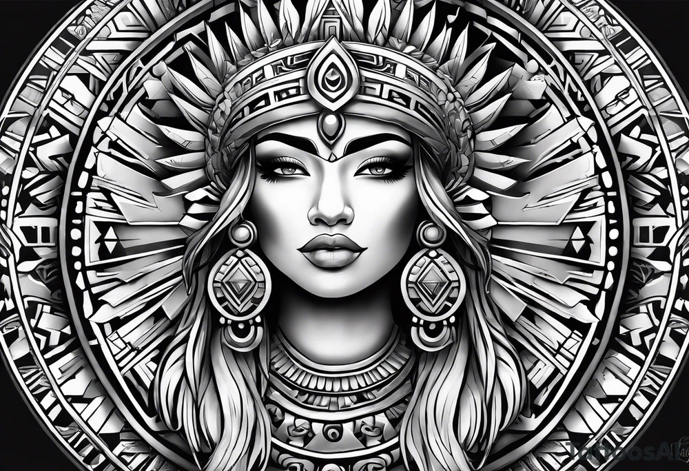 Aztec princess, ollin symbol tattoo idea