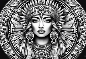 Aztec princess, ollin symbol tattoo idea