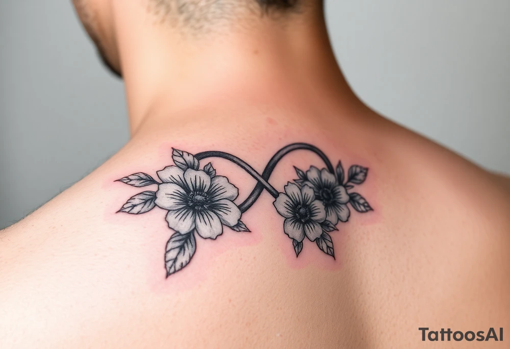 July December January birth flower infinity sign tattoo idea