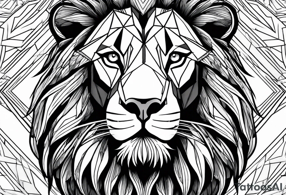 powerful majestic lion, close-up tattoo idea