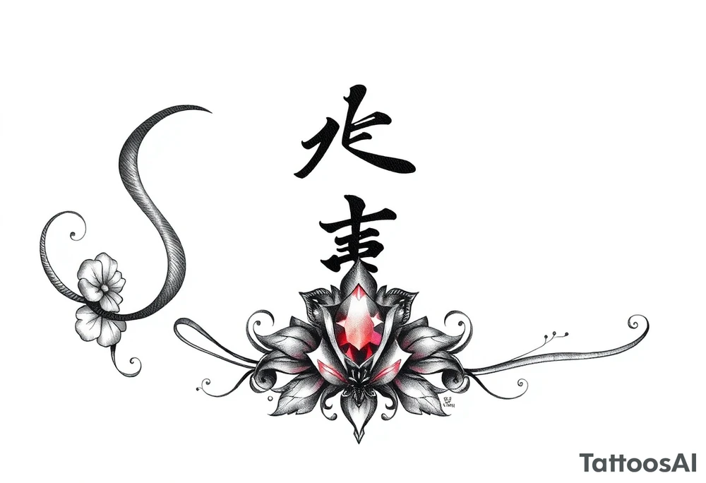 Sanai name tattoo with ♑️, and December birth stone tattoo idea