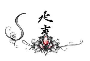 Sanai name tattoo with ♑️, and December birth stone tattoo idea