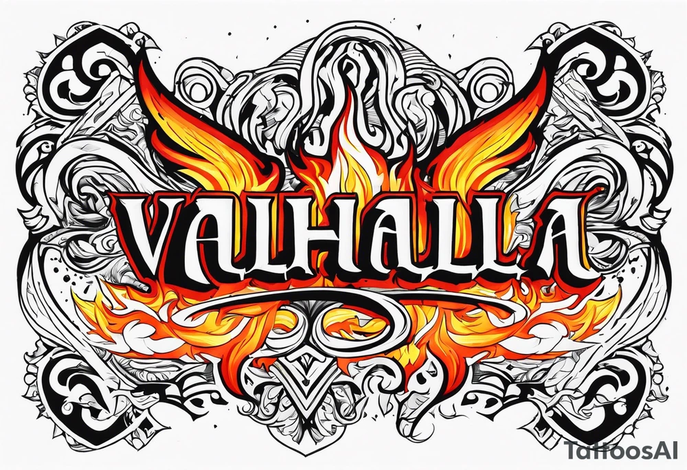 Valhalla on fire tattoo idea