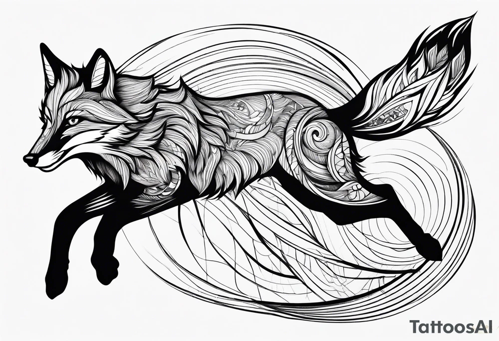 Fox jumping tattoo idea