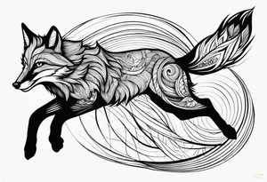 Fox jumping tattoo idea