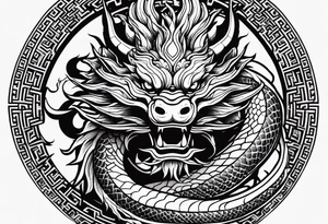 Chinese dragon in the shape of 2024 tattoo idea