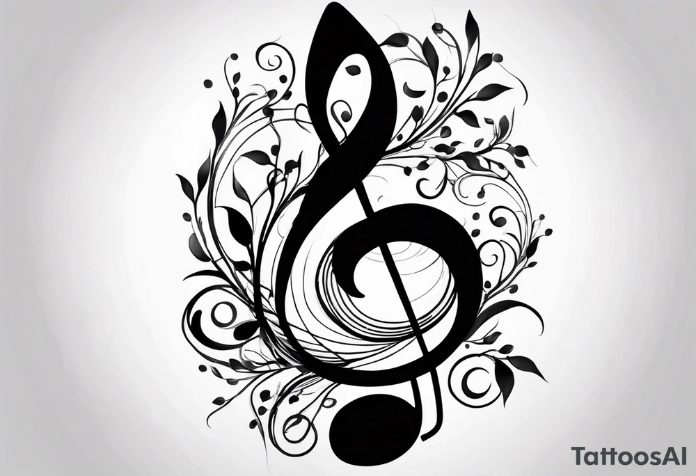 A music note in nature tattoo idea