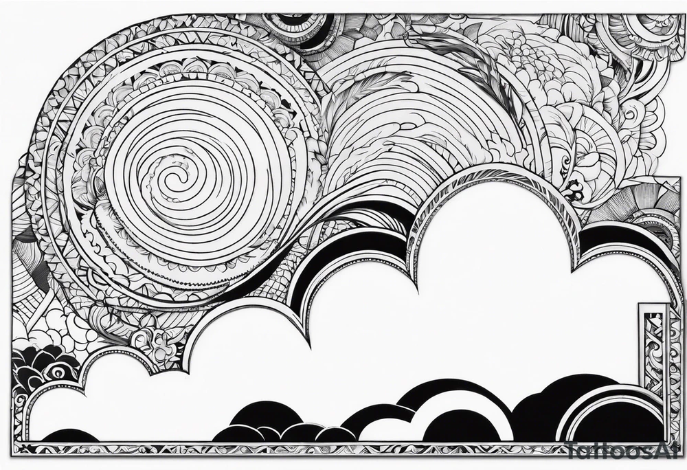 sleeve with clouds tattoo idea