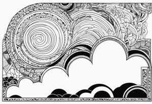 sleeve with clouds tattoo idea