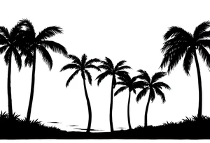 Palm trees, silhouette,  florida, water backround tattoo idea