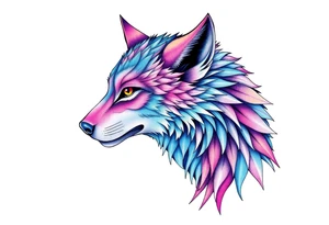 Aurora wolf tattoo idea