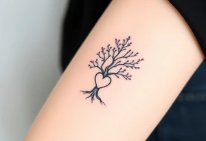 Linden Tree with a heart carved in the trunk tattoo idea