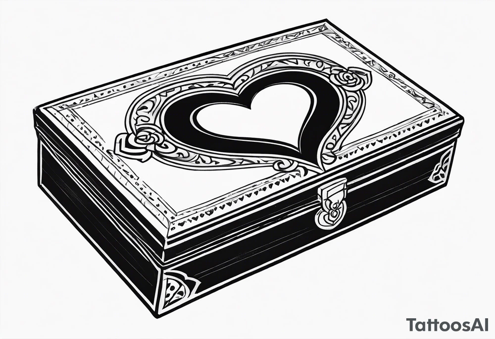 A simple vintage cigar box with a heart on it tattoo idea A simple vintage cigar box with a heart on it tattoo idea