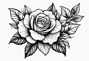 tiny roses shaded with tiny cross in the middle tattoo idea