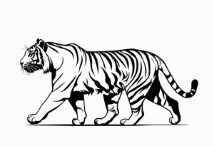 Tiger walking tattoo idea