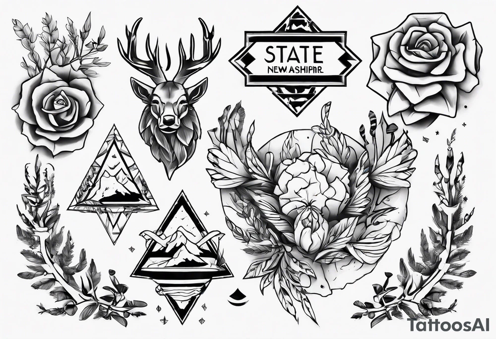 state of New Hampshire outline tattoo idea