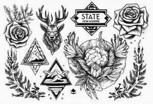 state of New Hampshire outline tattoo idea