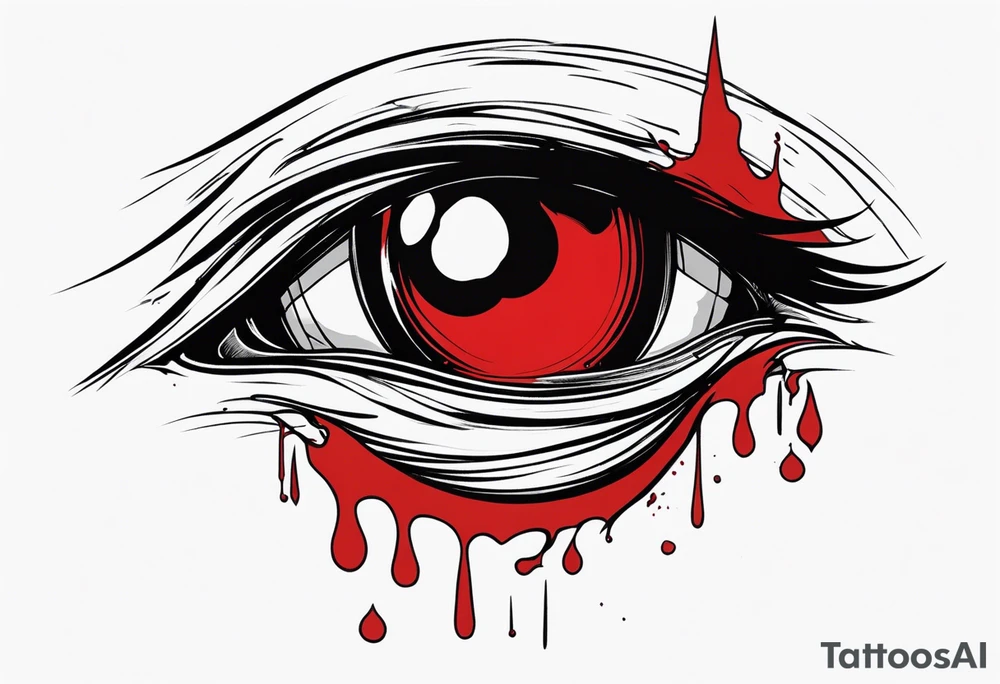 Bloody tears flow from Alucard's eye in Hellsing tattoo idea
