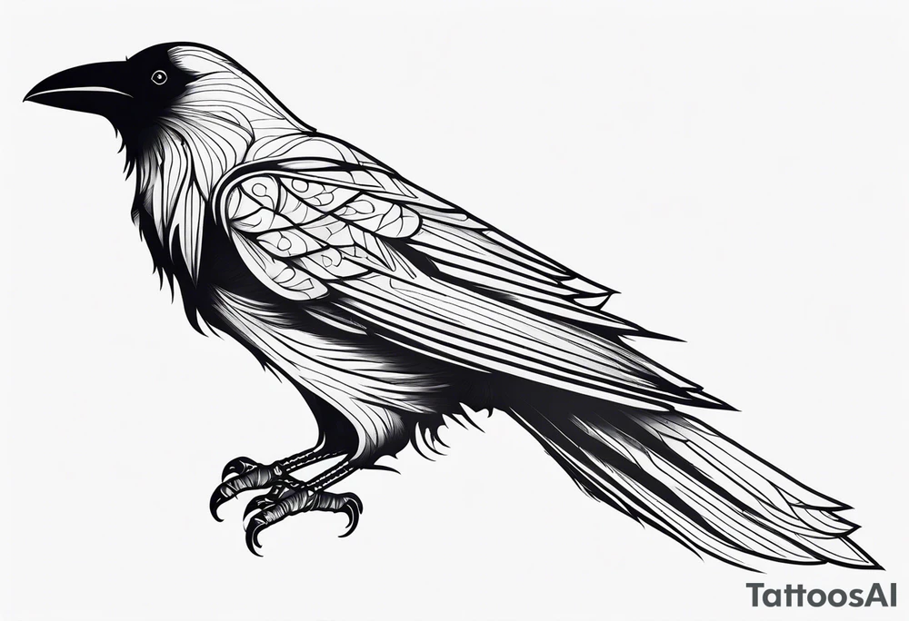 tall Raven tattoo idea