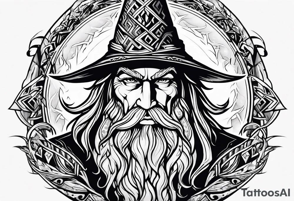wizard with lightning tattoo idea