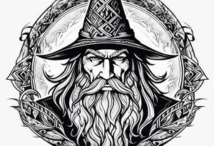 wizard with lightning tattoo idea