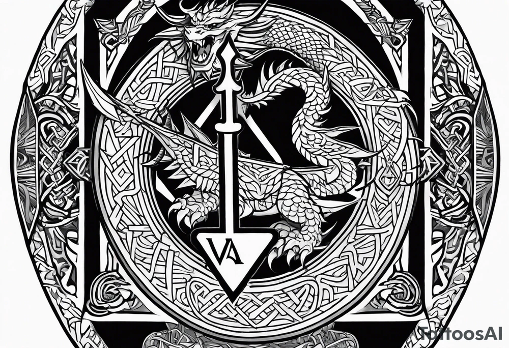 Valhalla sword shield dragon axe Valknut chains
steps tattoo idea Valhalla sword shield dragon axe Valknut chains
steps tattoo idea
