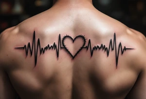 Date of birth and date of death with last heart beat tattoo idea