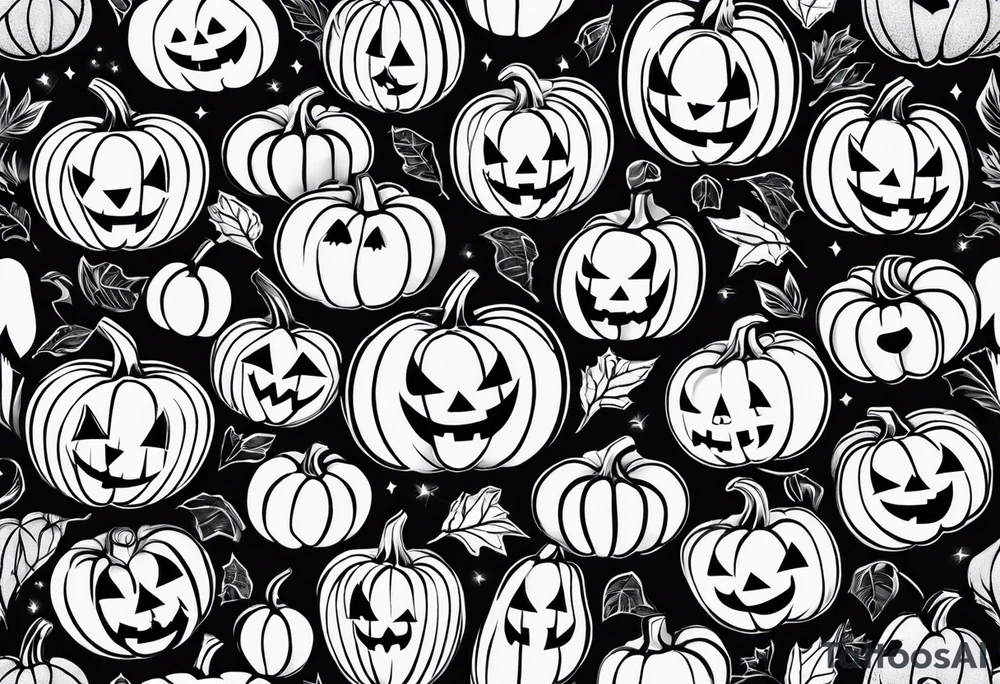 scary pumpkins modern tattoo idea