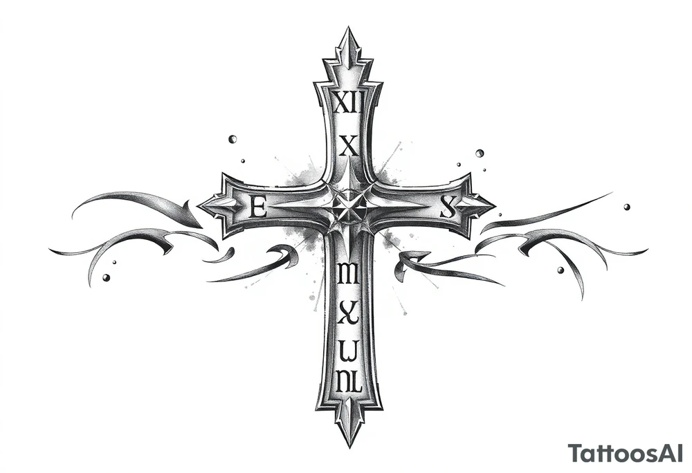 Cross tattoos for arm with Roman numerals tattoo idea Cross tattoos for arm with Roman numerals tattoo idea