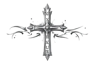 Cross tattoos for arm with Roman numerals tattoo idea