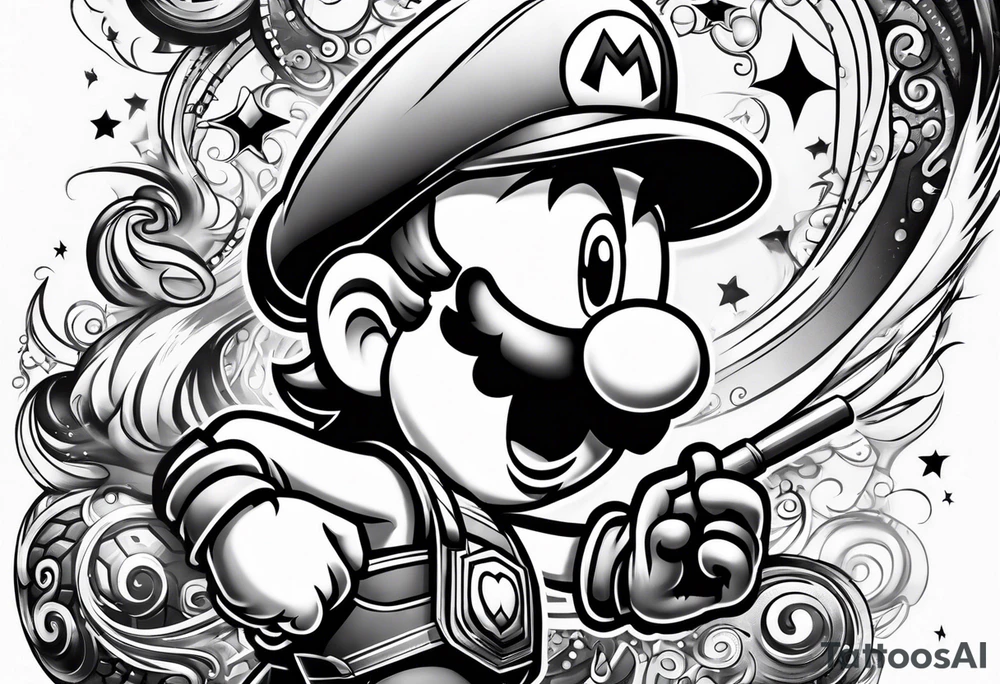 Super Mario on bullet bill tattoo idea