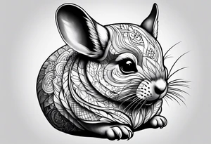 Cute lazy sassy Chinchilla tattoo idea