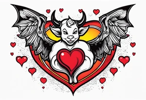 angelish devil heart/wings tattoo idea