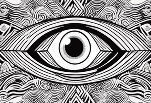 100 eyes with big eye lashes in geometric form in a oval tattoo idea