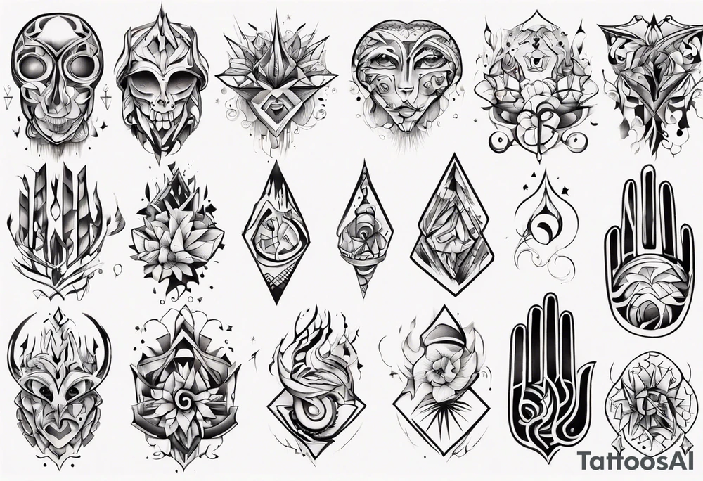 abstract tattoo on the hand tattoo idea