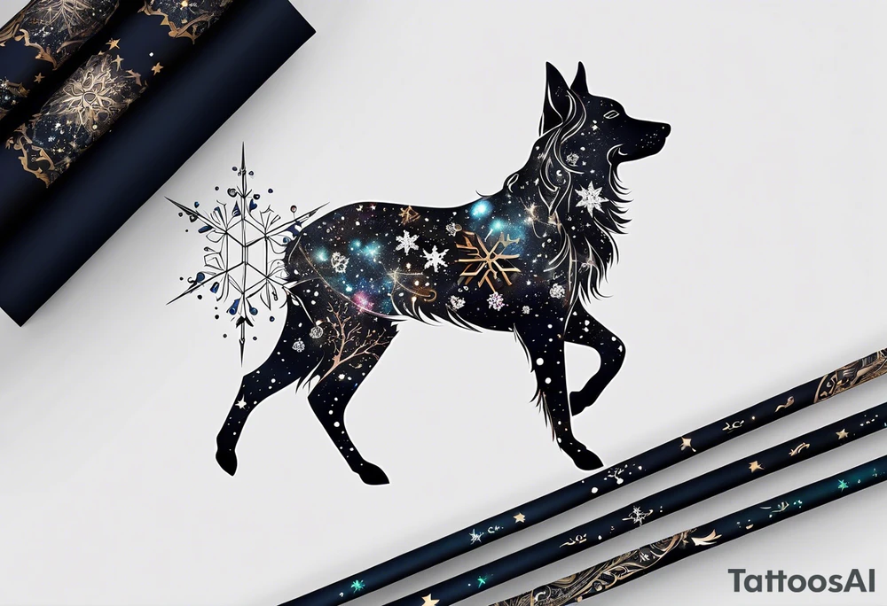 Constellation, animal, snowflake tattoo idea