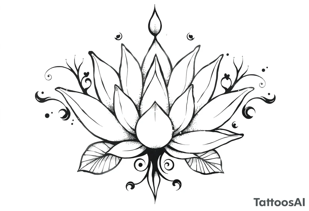 Water lily, earth, air, fire, water, tree tattoo idea