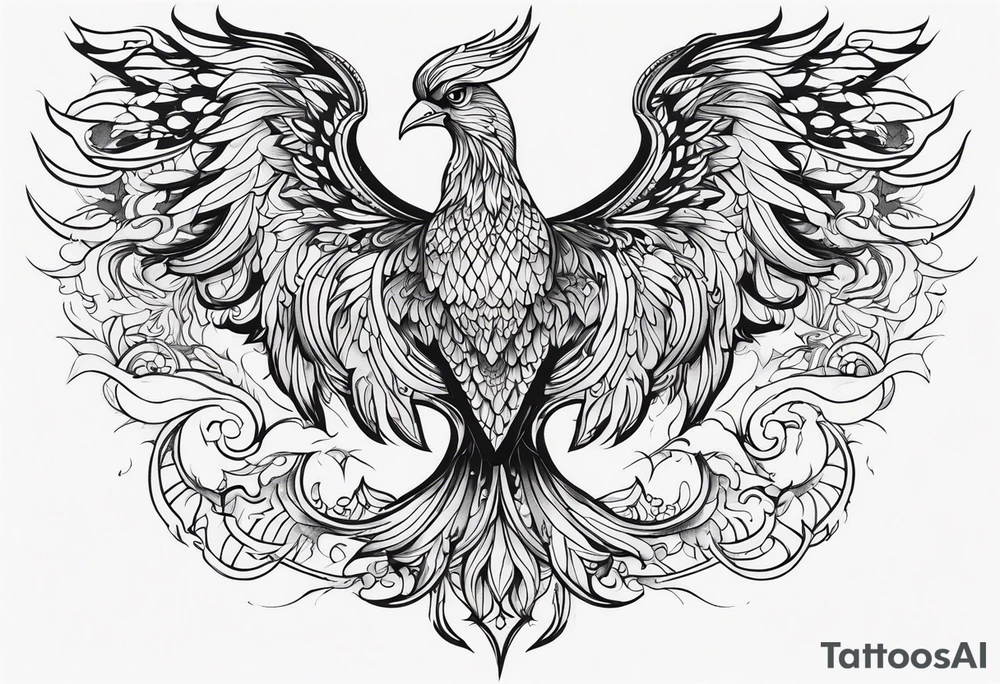 phoenix not so elaborated tattoo idea