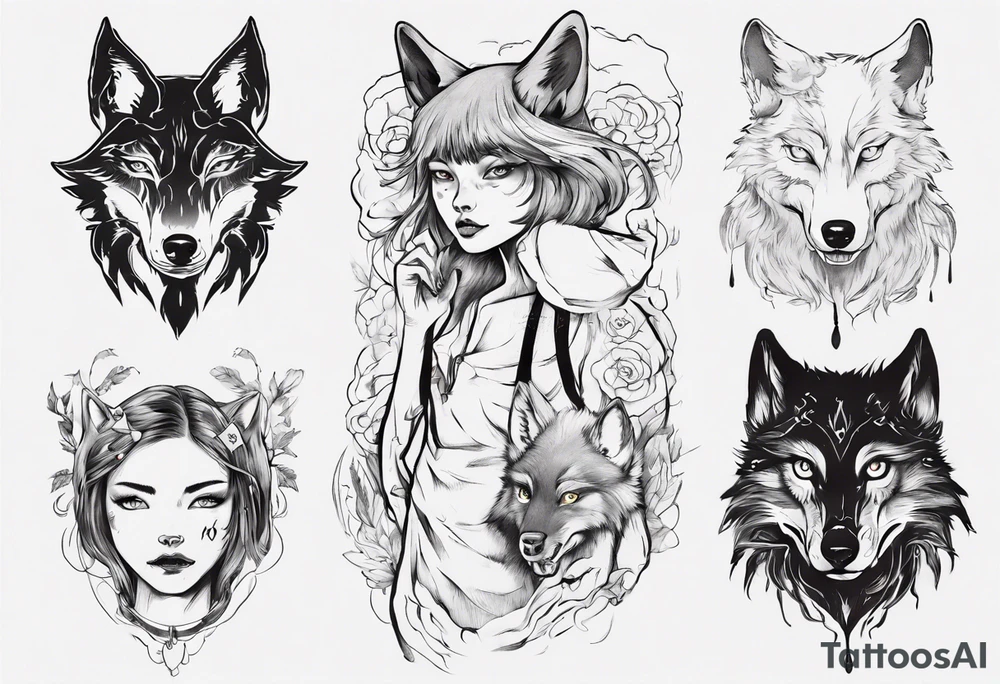 Wolf girl tattoo idea