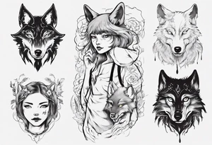 Wolf girl tattoo idea