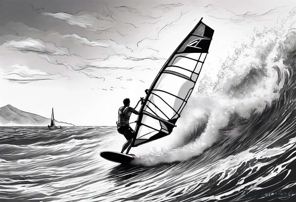 Windsurfer im Meer tattoo idea