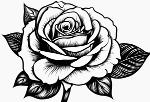 Feminine tattoo of a rose with the stem spelling out “mamá” tattoo idea