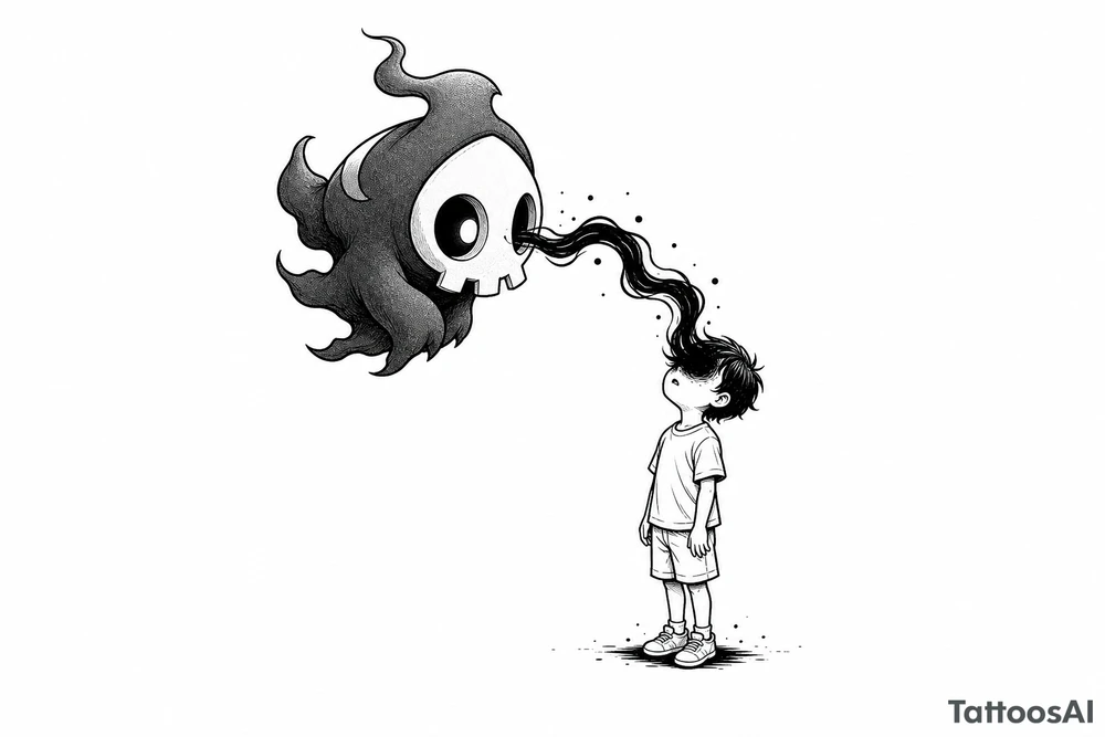 Duskull sucking a soul from a child tattoo idea
