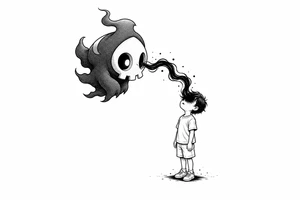 Duskull sucking a soul from a child tattoo idea