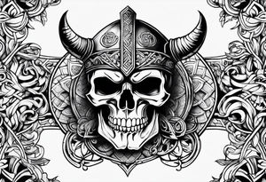 Viking skull tattoo idea