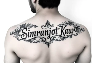 A tatto of my sister name as simranjot kaur in punjabi as a best way tattoo idea