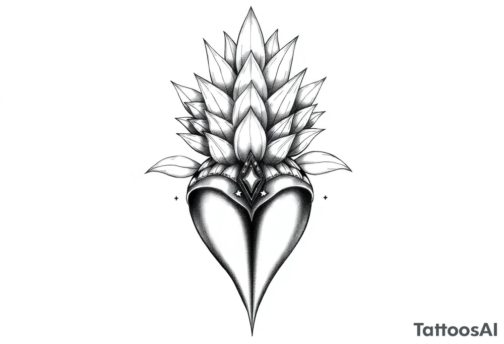 Majestic crown pineapple clitoral vagina and anus tattoo idea