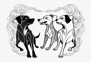 two dogs dancing on their hind legs. tattoo idea