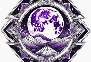 A moon made of amethyst tattoo idea